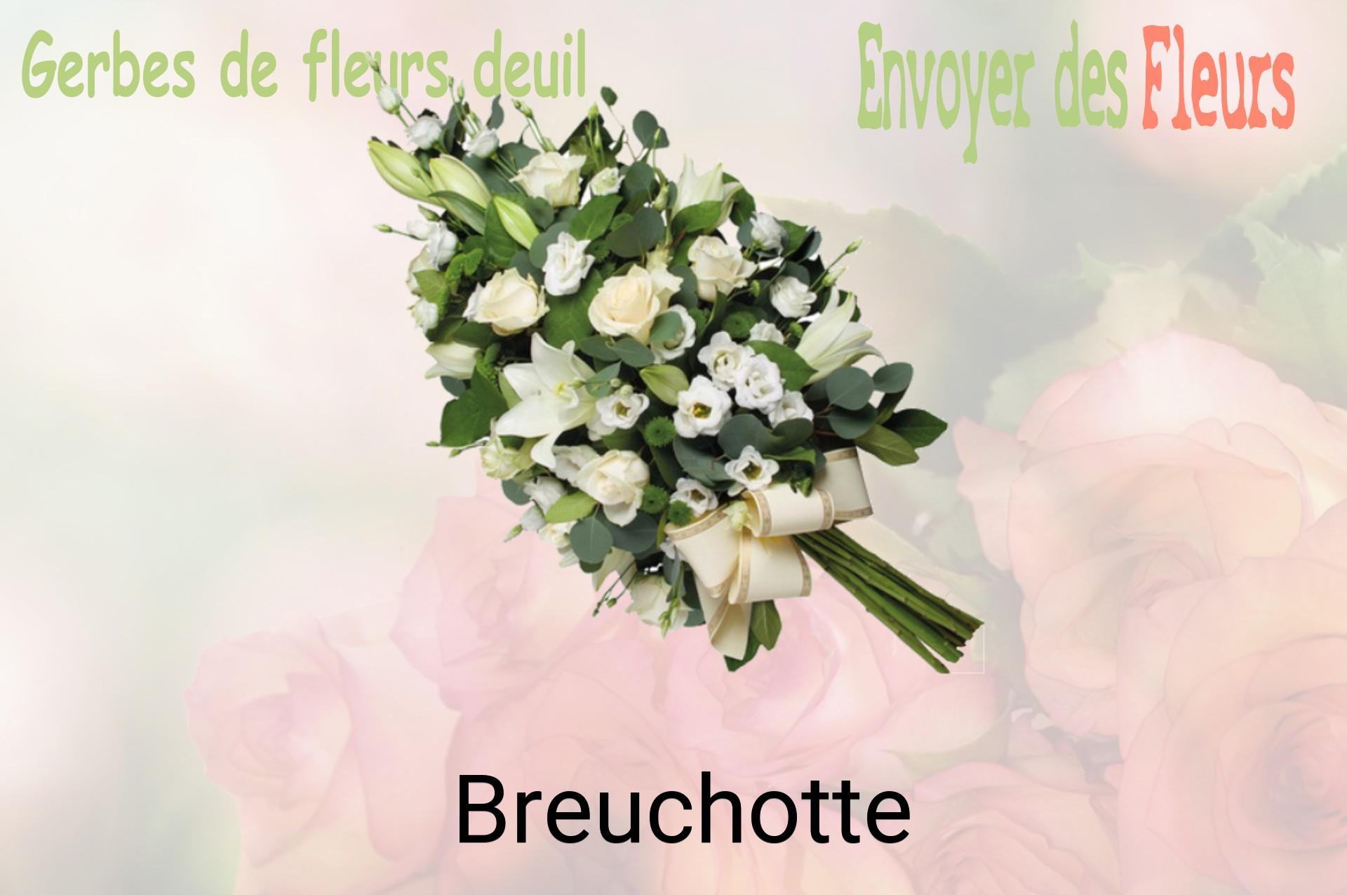 Gerbe de fleurs de deuil livrée à Breuchotte